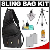 Case Logic Digital SLR Sling Camera Bag/Case (Black) (SLRC-205) + (2) LP-E5 ....