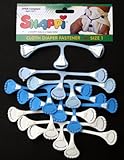 Snappi Cloth Diaper Fasteners - Pack of 9 (3 Light Blue, 3 Blue, 3 White)