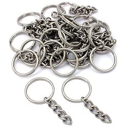 25 Key Chain Craft Wallet Nickel Plated Findings 28mm New