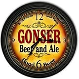 Gonser 's Beer and Ale Black Cascading Pub Style Wall Clock