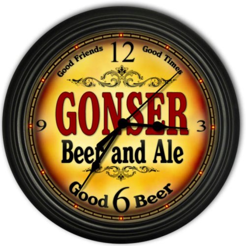 Gonser 's Beer and Ale Black Cascading Pub Style Wall Clock