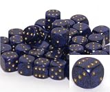 Speckled 12mm d6 Golden Cobalt Pipped Dice