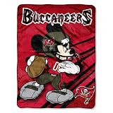 Disney/NFL Tampa Bay Buccaneers Mickey Mouse Ultra Plush 46-Inch-by-60-Inch Micro Super Soft Raschel Throw