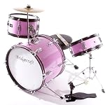 De Rosa DRM316-MPK Junior 3 Piece 16 Inch Drum Set with Chair, Pink