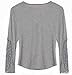 Fashion Lady Button Front Long Sleeve Cotton T Shirt Blouse Top Grey