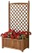 DMC Products 70514 28-Inch Lexington Rectangle Solid Wood Trellis Planter, Teak Oil