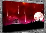 IMAGE OF Shooting Stars Over The Moon Abstract Modern Canvas Art Canvas Print Picture print Size: (60