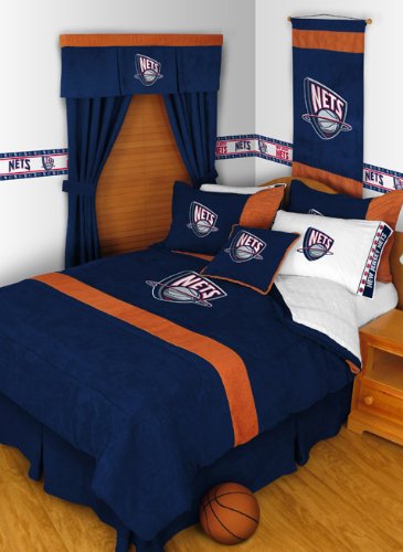 NBA New Jersey Nets MVP Micro Suede Bedding - Bedroom Package - Full