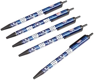NFL New York Giants Disposable Black Ink Click Pens, 5-Pack