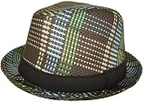 Scala Plaid Toyo Snap Brim Fedora Light Weight Summer Golf Beach Twill Hat Band New 2009