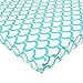 American Baby Company 100% Cotton Percale Fitted Portable/Mini Crib Sheet, Aqua Sea Waves