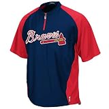 Atlanta Braves Authentic Triple Peak Convertible Cool Base Gamer Jacket by Majestic Select Size: Small