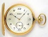 Bernex Swiss Made Large Gold Plated Satin Pocket Watch with 17 Jewel Movement