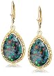 10k Yellow Gold Pear Shaped Mosaic Opal Earrings