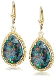 10k Yellow Gold Pear Shaped Mosaic Opal Earrings