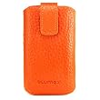 Original Blumax � Ledertasche Orange f�r Sony Ericsson Xperia Ray mit R�ckzugfunktion , Handytasche , Case , H�lle , Etui , Slide , Display Schutz , Secure