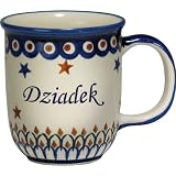 New Polish Pottery 12oz Mug - DZIADEK, GRANDPA