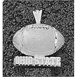 LogoArt Ohio State Buckeyes Sterling Silver Football Pendant