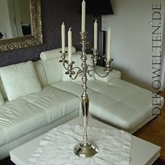 Kerzenleuchter EFFEKT 100cm, 5-flammig, Silber genau wie auf Bild!