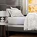 Amazon Brand – Pinzon Lightweight Cotton Flannel Duvet Cover - Full/Queen, Floral Grey