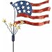 Garden Stake 3D Metal Outdoor Decor Jiggle American Flag (35H) - Regal Art #S975