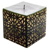 51eJgNkg23L. SL160  Arabesque Cube Shaped Green Pillar Candle   4X4   C582