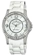 AK Anne Klein #10/9589MPWT Women's Swarovski Accented White Ceramic Watch