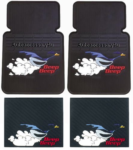 Roadrunner Beep Beep Front & Rear Floor Mats with Bonus Decal