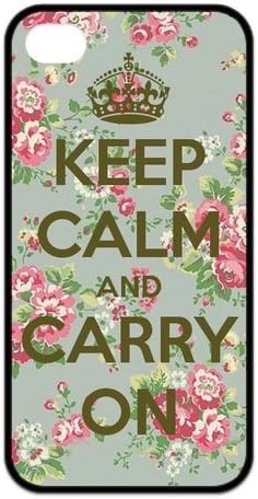 Creative you own phone case-- Design Keep Calm and Carry On Floral 100% TPU Case for iPhone4 iPhone4S