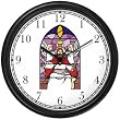 Jesus Christ the King being Crowned (Stained Glass) Christian Theme Wall Clock by WatchBuddy Timepieces (White Frame)
