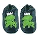 Baby Frog Prince Applique Slip-On Leather Shoes - Navy Multi