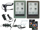 sony touch screen mp3 player:iShoppingdeals - 9 Premium Items Accessory Bundle for Sony PRS 600 Touch eBook, Car Charger + Wall Charger + Smoke/Green Silicone Cases + USB Data Cable + Screen Protectors + Fishbone Keychain