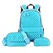 Efreewd Polka Dot 3pcs Kids Book Bag School Backpack Handbag Purse Girls Teen