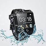 Qkking Deluxe Edition U TERRA Watch Travel Tricks 2.0 inch 1.3 MP Ip68 Waterproof Shockproof Dustproof Bluetooth 4.0 Smart Watch Smartwatch Touch Screen for Samsung Galaxy Note 4/3/2 S6/S6 Edge/S5/S4/S3/S2 Sony Xperia Z4/Z3/Z2 HTC ONE M7/M8/M9 LG G2/G3/G4 Android Smartphones Iphone 6 Iphone 6 Plus iphone 5s/5c/5/4s IOS Cellphone-Black