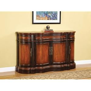 Masterpiece Antique Black Mahogany 4-Door, 3-Drawer Hall Chest