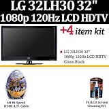 32LH30 Brand New LG 32 1080p LCD HDTV   Gloss Black with Essential Kit includes 2 Pack HDMI Cable + LG LCD Screen Cleaner