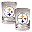 Pittsburgh Steelers 2pc 14oz Rocks Glass Set - Primary logo NFL Football