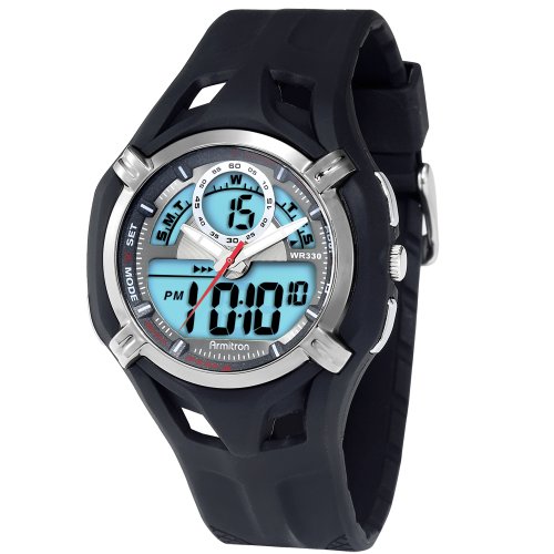 Armitron Men's 204383BKBK Chronograph Analog-Digital Black Case and Strap Sport Watch Armitron Men's 204383BKBK Chronograph Analog-Digital Black Case and Strap Sport Watch