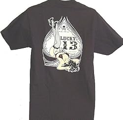 Lucky 13 SuzetteT Shirt Mens Pin Up Girl T Shirt Ace of Spades, Naughty Pin Up Girl Rockabilly T Med. - 3X