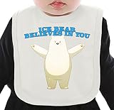 Ice Bear Believes In You ネクタイを有する有機ビブ Medium