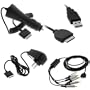 GTMax Rapid Car Charger + Home Travel Charger + USB Data Cable + RCA HD Component Cable for Sony PlayStation Portable PSP Go
