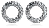 Sterling Silver Pave Cubic Zirconia Circle Earrings
