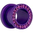 7/16" Purple Acrylic Gem Rimmed Screw Fit Tunnel Plug