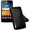 Original Suncase Tasche fuer / Samsung Galaxy S WiFi 3.6 / Leder Etui Ledertasche Schutzhuelle Case Huelle * - Lasche mit Rueckzugfunktion* In Schwarz