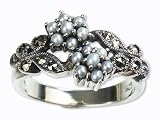 Gemini Silver Natural Seed Pearl Ring, Natural (Size 8) - by Dahlia Vintage Jewelry Collection Gemini Silver Natural Seed Pearl Ring, Natural (Size 8) - by Dahlia Vintage Jewelry Collection