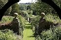 English Garden View from Gazebo - 36"W x 24"H - Peel and Stick Wall Decal by Wallmonkeys