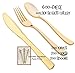 Gold Plastic Cutlery 600-PIECE Combo Pack, GOLDEN SECRETS, Includes 200 Forks, 200 Knives, 200 Spoons w/Signature Party Picks