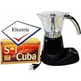 Bene Casa Electric Cuban Coffee Maker Adjustable 3 to 6 Cups Free Coffee Pack
