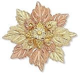Landstroms Black Hills Gold Brooch Pin with Leave Cluster - H412 Landstroms Black Hills Gold Brooch Pin with Leave Cluster - H412