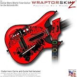 Big Kiss Black on Red Skin fits Band Hero, Guitar Hero 5 & World Tour Guita ....